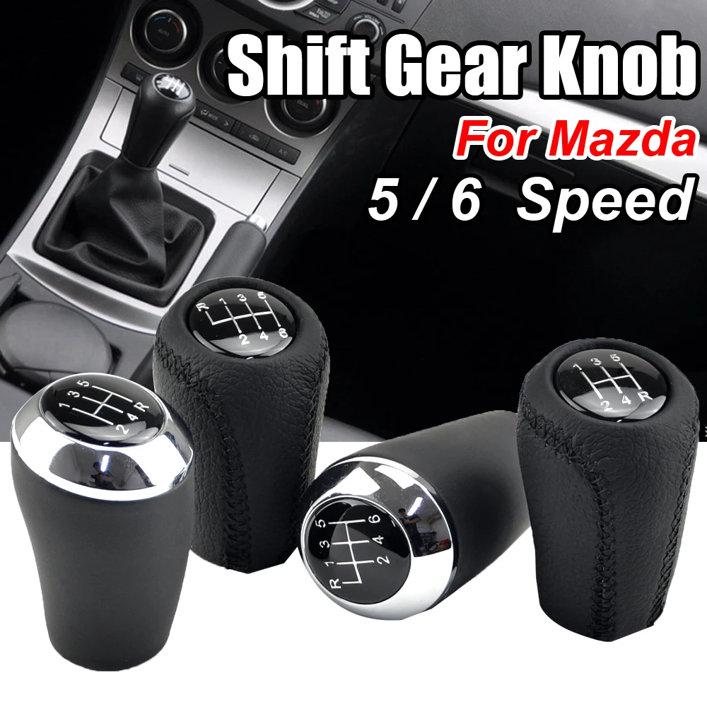 

Gear Shift Knob For Mazda MX-5 CX-7 for Mazda 3 5 6 Series MT Vites Topuzu Leather Coche GearShift Shifter Lever Stick Pen Arm