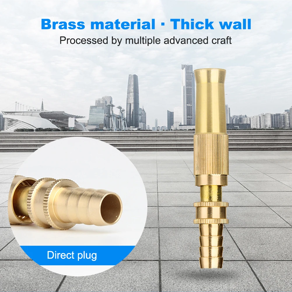

High Pressure Hose Nozzle Brass Water Hose Nozzles for Garden Car Window Wall Wash Spray Sprinkler Quick Connector 360°Rotation