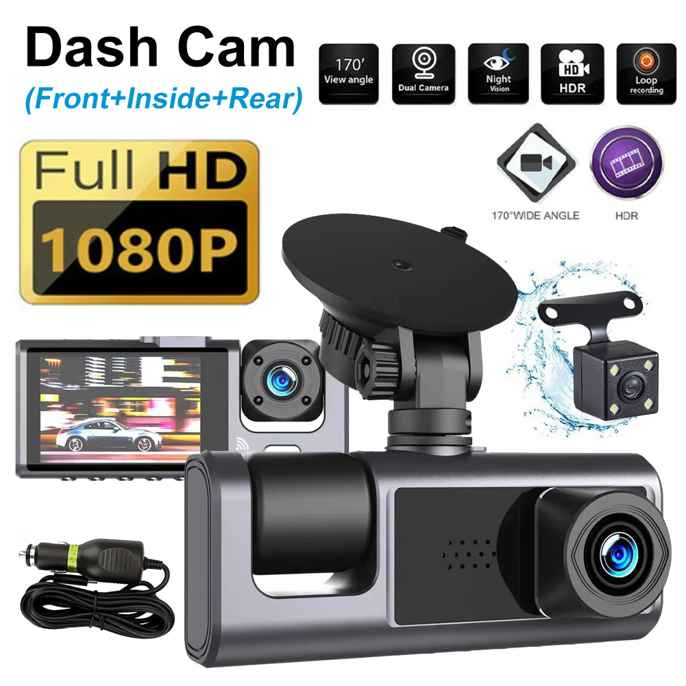 

Universal WiFi Car Dashboard Camera Dash 1080P Cam Front And Interior Night Vision 24H Parking Driving Recorder Auto Accessories