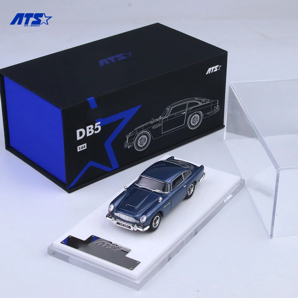Фото Модель автомобиля ATS 1:64 DB5 - Blue Painting, имитация из сплава, для хобби, коллекционирования и демонстрации №4