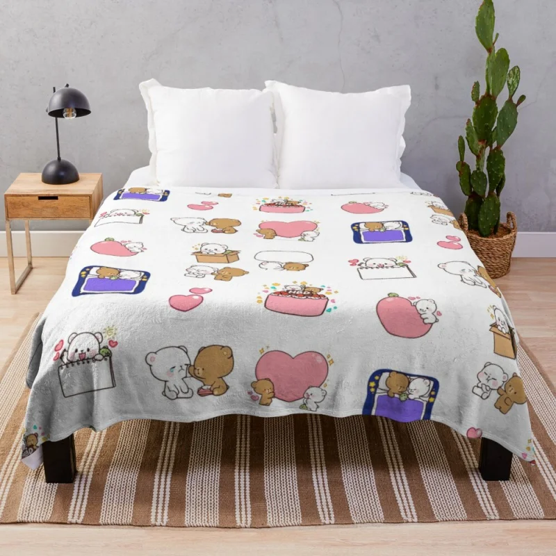 

Одеяло milkmohabear, роскошное Брендовое одеяло, королевское фланелевое одеяло, хлопковое вязаное одеяло