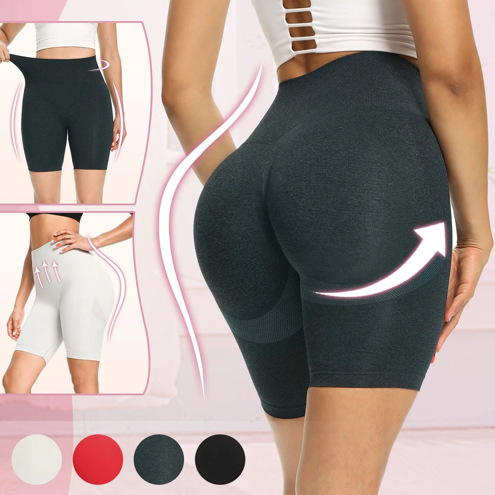 

Женские штаны для йоги с карманами, 2 шт., облегающие эластичные леггинсы с высокой талией, Короткие штаны для йоги, 2 шт.