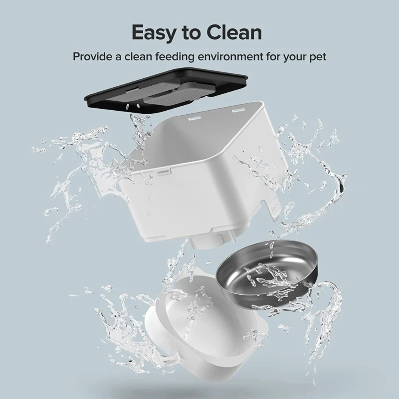 

4L Automatic Pet Feeder Food Feeder with Food Bowl 10sec Voice Recording for CAT Dogs Food Dispenser Easy Programming