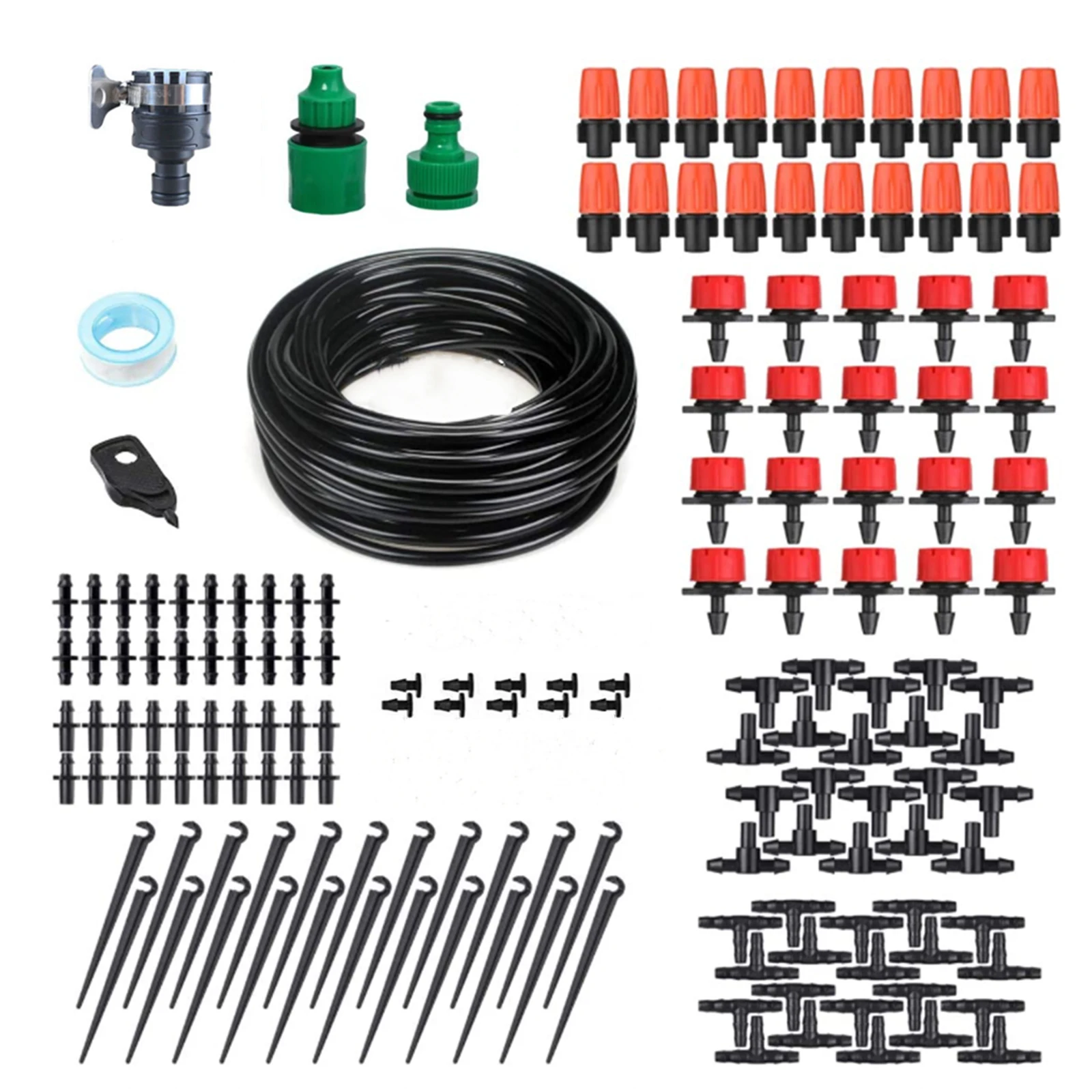 

Greenhouse Drip Irrigation Kit 20M 66ft With Adjustable Nozzle Drippers Plant Watering System for Garden Greenhouse Patio Lawn