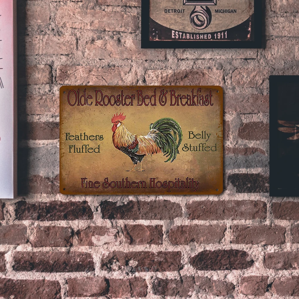 Металлическая табличка с рисунком курицы настенный плакат для дома спальни день