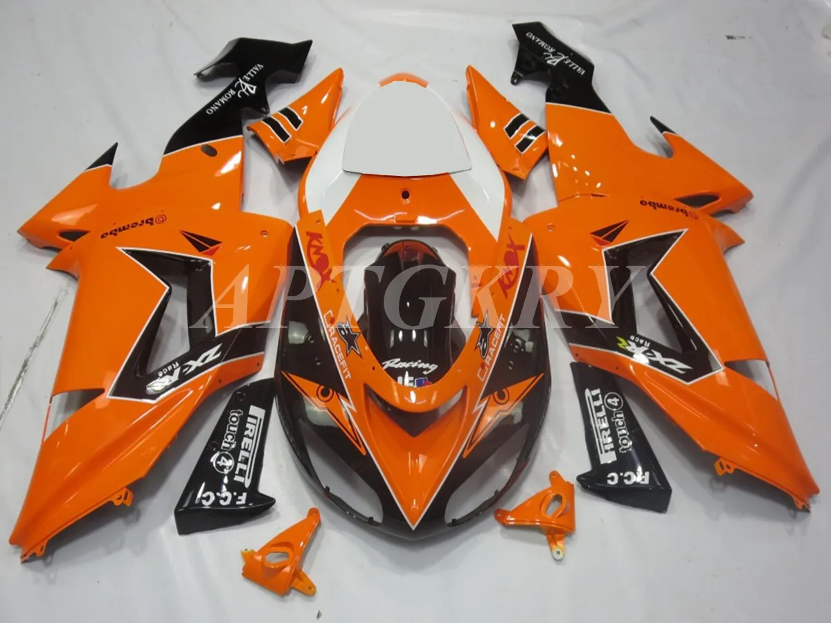 

New ABS Plastic Shell Motorcycle Fairing kit Fit For kawasaki Ninja ZX10R 2006 2007 06 07 10R ZX-10R Bodywork Set Black Orange