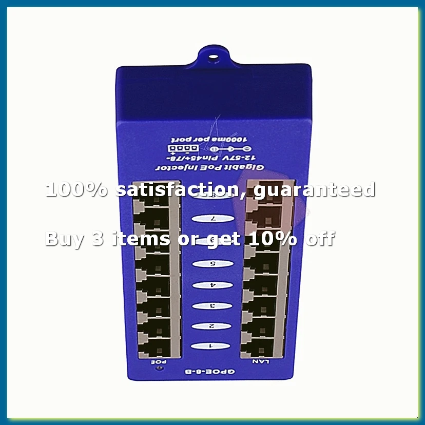 Фото Новый PoE-инжектор 802.3af Mid-Span Mode B (4/5+,7/8-) пассивный гигабитный 8-портовый PoE-инжектор для сетей UBNT CCTV - ABPX