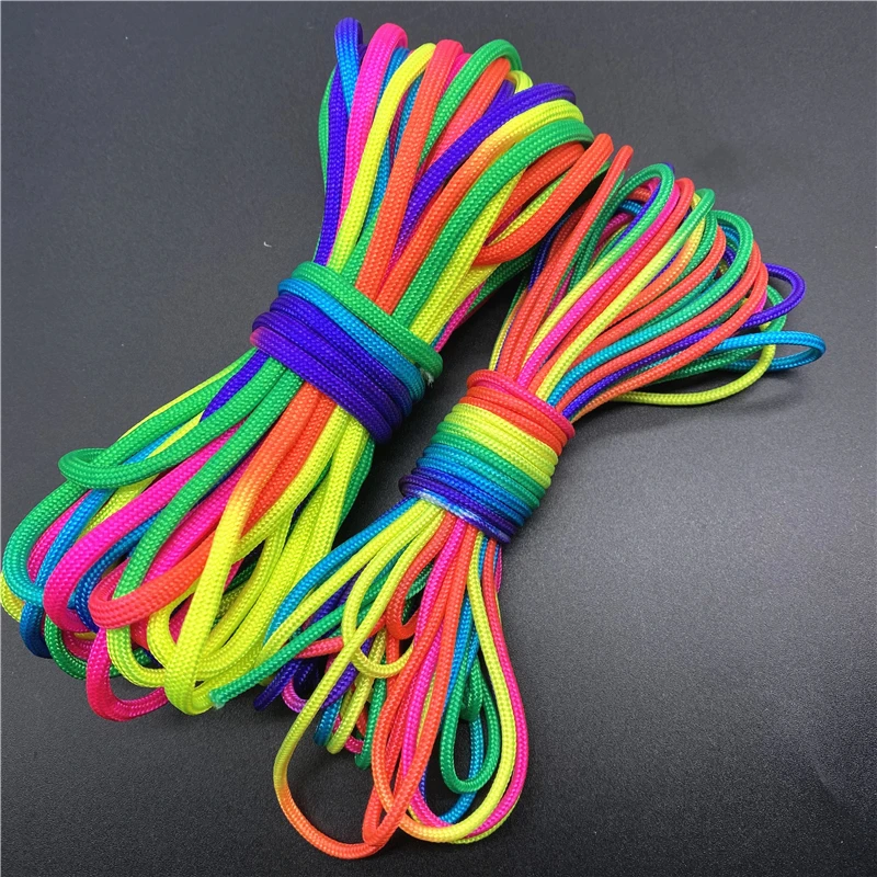 5 ярдов 2 мм 4 шнур радужного цвета 7 нитей парашютный веревка для скалолазания