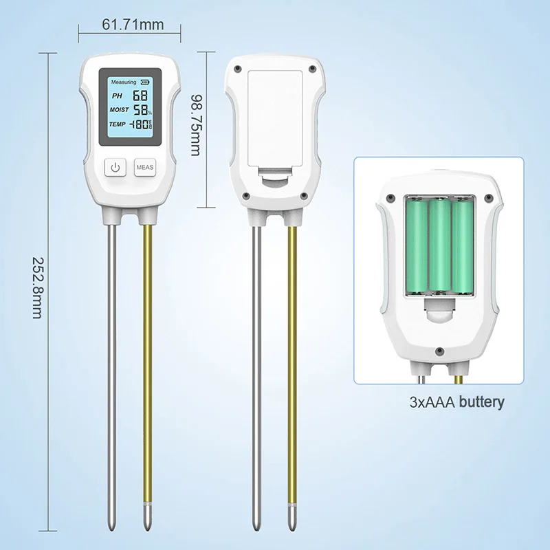 3в1 тестер почвы цифровой pH-метр цветочное растение горшечный датчик PH измеритель