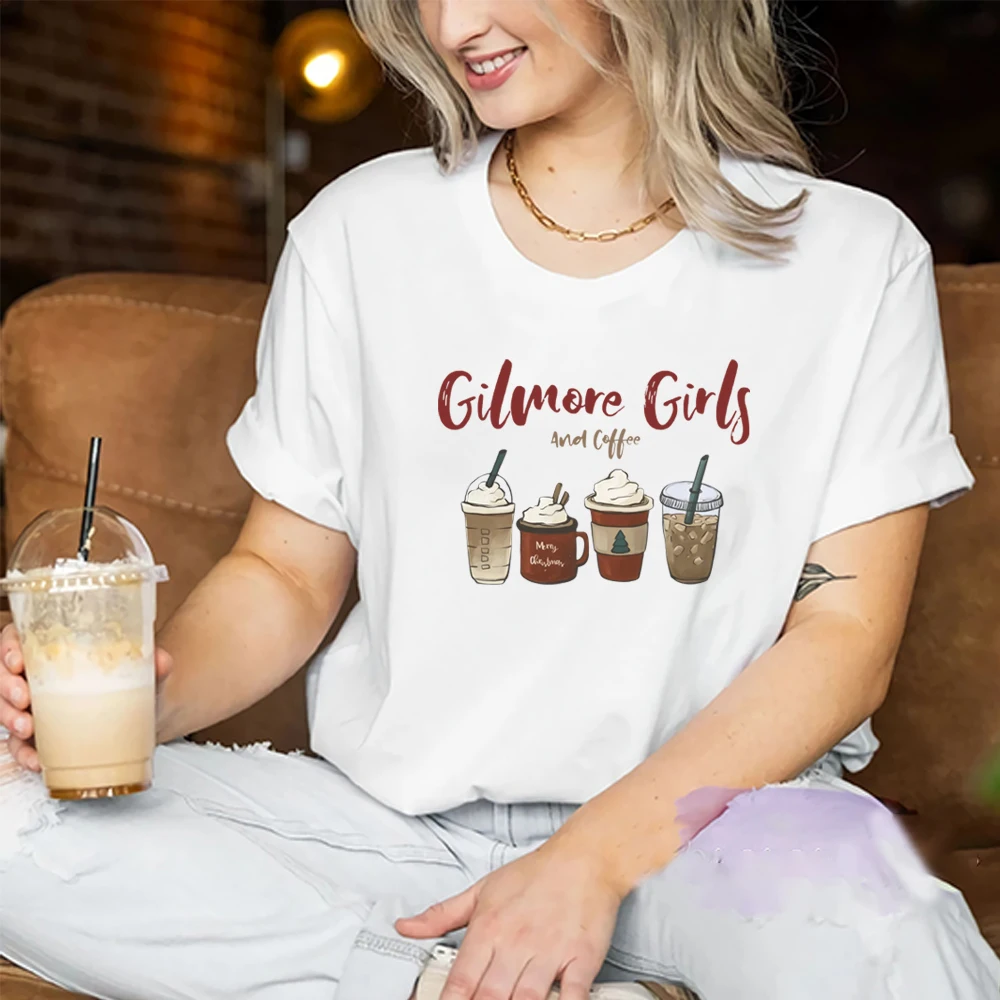 

Девочка и кофейная рубашка Gilmore, забавная Рождественская Футболка для девочки Gilmore, Лукис, обеденная, я пахнет снегом, блестящая девушка