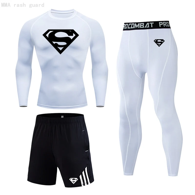 Track suit Gym Man Sports Compression underwear Tights Quick dry Workout Clothes Set Running shirts Summer Sweat Sportswear 4XL