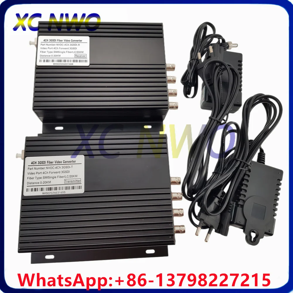 Фото 4-канальный передатчик 3G SDI SM, симплексный, 3G BIDI LC 20 км, коннектор, европейское зарядное устройство, настольный оптический трансивер. №4