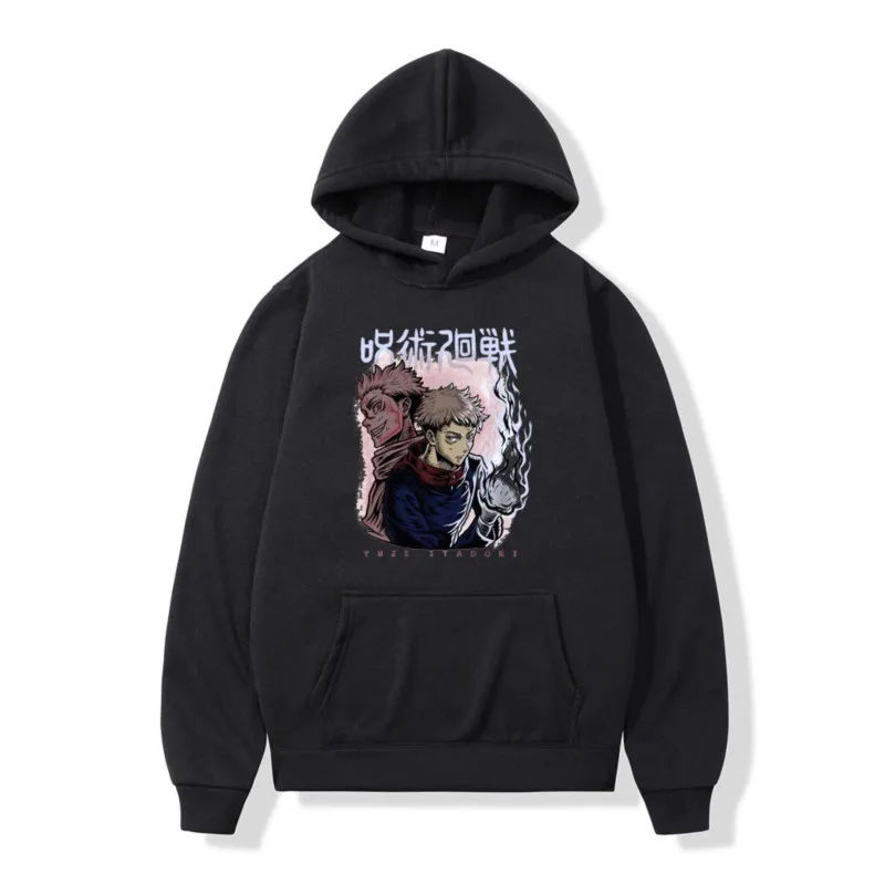 

Japanese Anime Jujutsu Kaisen Gojo Sator Print Hooded Pullover Tops Daily Casual Long Sleeve Autumn Sweatshirt Hoodie Men Women