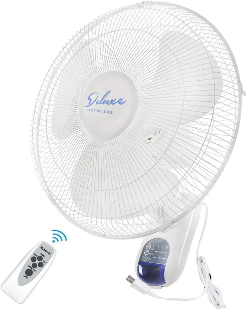 

Inch Digital Mount Fan with Remote Control 3 Speed-3 Oscillating Modes-72 Inches Power Cord, ETL Certified-White, 16"