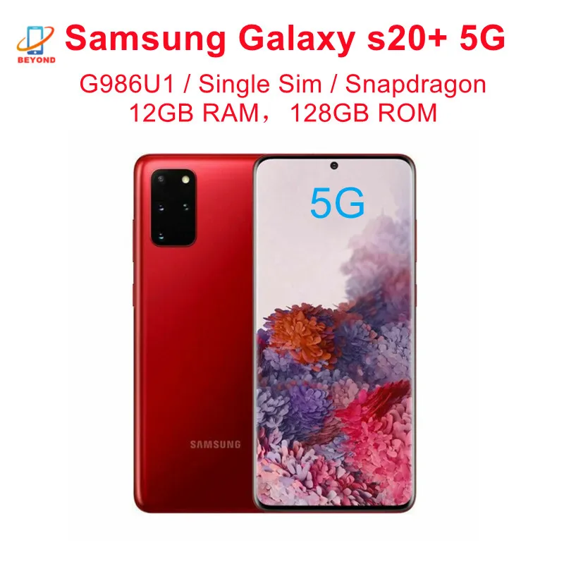 

90% New Samsung Galaxy S20+ S20 Plus 5G G986U1 128GB ROM 12GB RAM Snapdragon 865 Cellphone 6.7" Octa Core Original Smart Phone