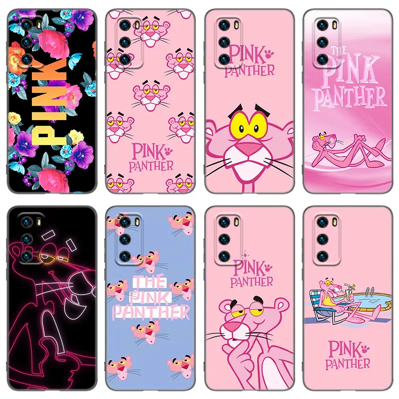 Чехол для телефона с розовой пантерой для Huawei P8 P9 P10 P20 P30 P40 Lite 2017 P50 P Smart Pro Z S 2018 2019 2020 2021, мягкий черный чехол из ТПУ