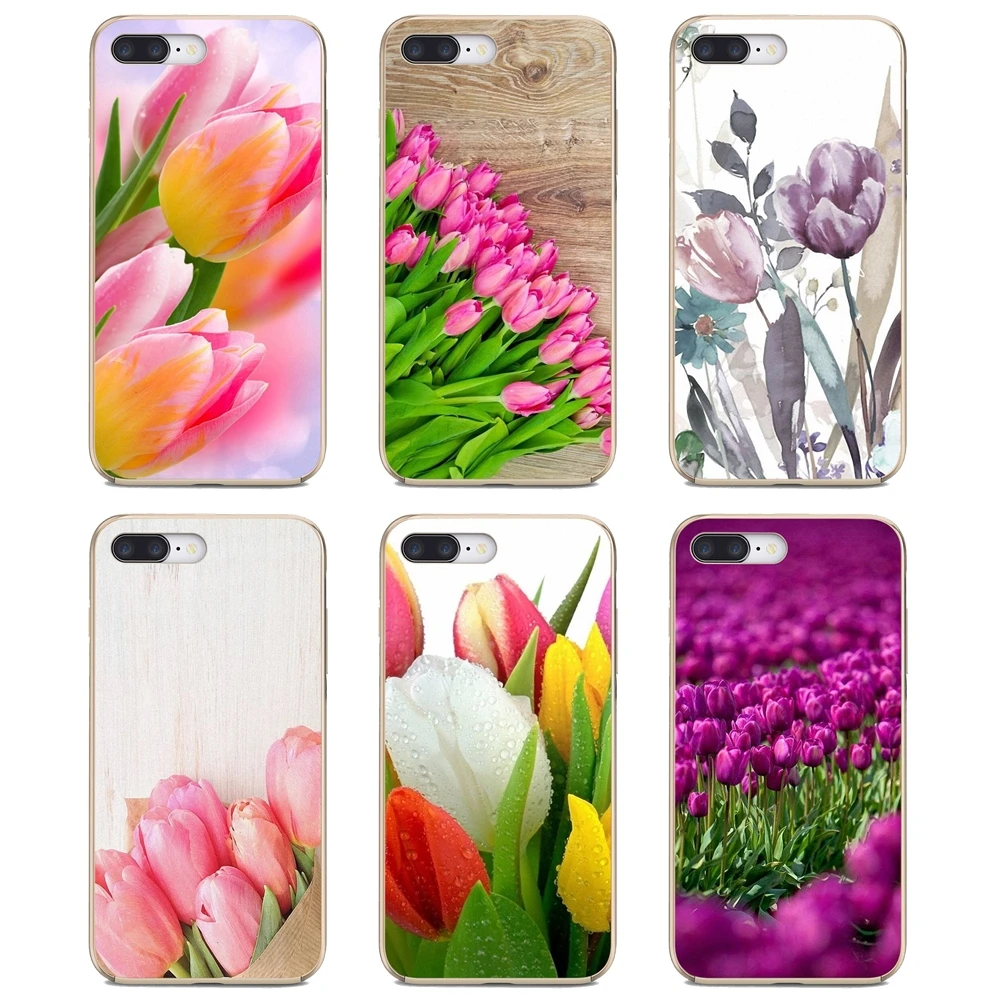 For Xiaomi Pocophone iPod Touch 6 5 F1 For Samsung Galaxy Grand Core Prime Phone Covers Blue Spring Colorful Tulips