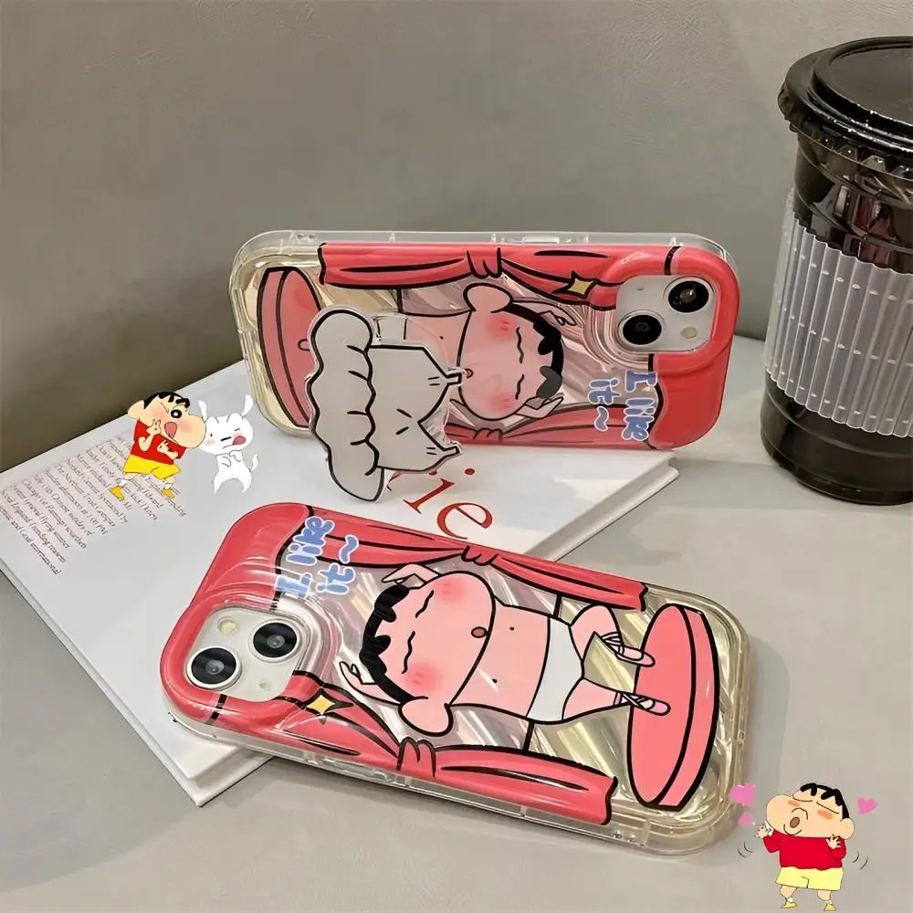 

Cute Crayon Shin-Chan Transparent Phone Case for Iphone 12 13 14 Pro Max Silica Gel All Inclusive Mobile Phone Protective Shell