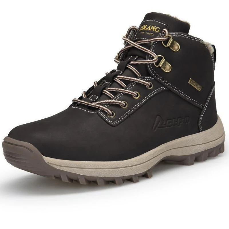 

тактическая обувь ботинки зимние трекинговые Мужские Теплые ботильоны, зимние уличные парные ботинки на шнуровке с круглым носком, Несколь...