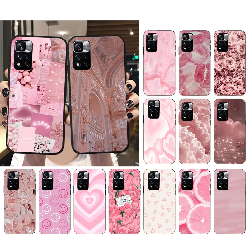

Phone Case for Xiaomi Redmi Note 12 Pro 11 11S 11T Pro 10 9 Pro 10S Redmi 10 9 10C 9C Pink Aesthetic Case