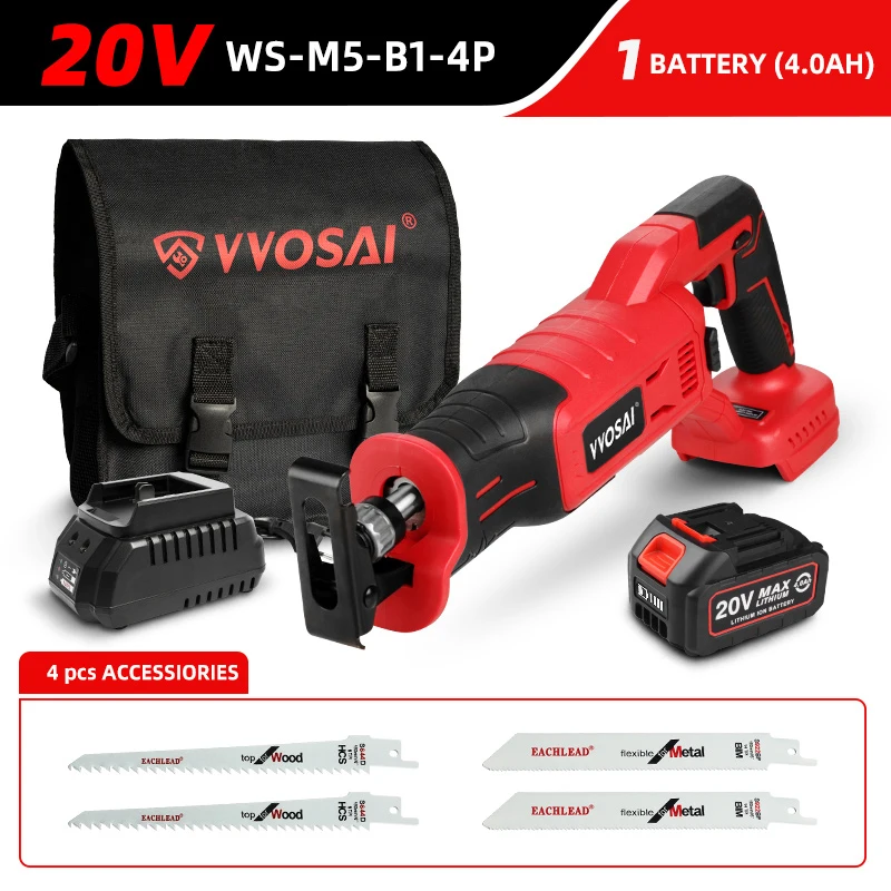 

VVOSAI MT-Series 20V Бесщеточная аккумуляторная сабельная пила