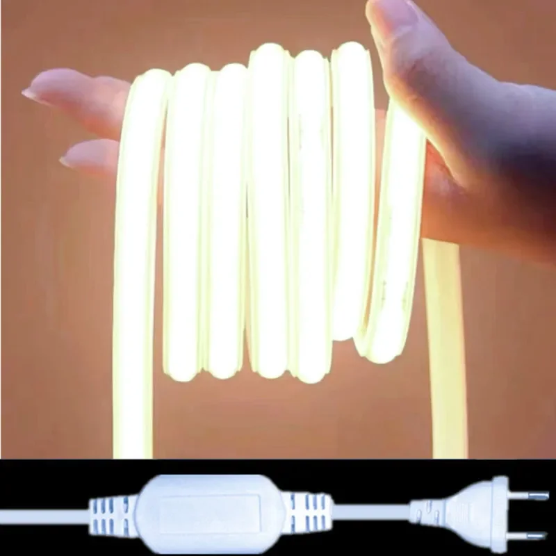 

Светодиодная Лента COB 220В, Европейский Стандарт, 288 Светодиодов/м, 3000K-6000K, RA90, Водонепроницаемая