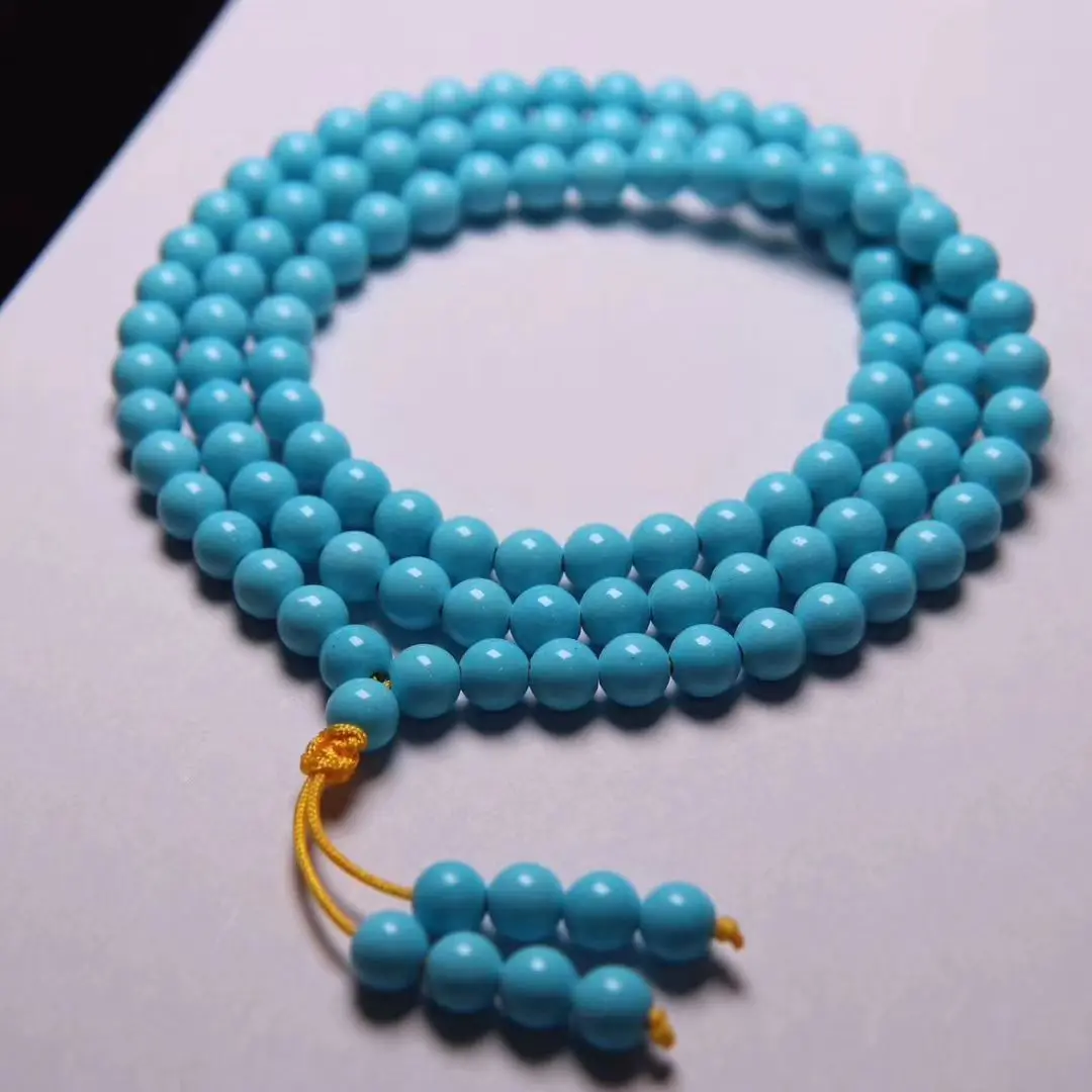 

High porcelain white turquoise 108 pieces hand string turquoise bracelet plate