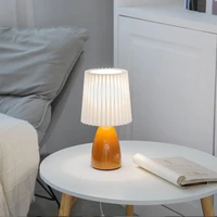 milkshake table lamp nordic retro girl pleated bedroom bedside small night lamp warm atmosphere lamp