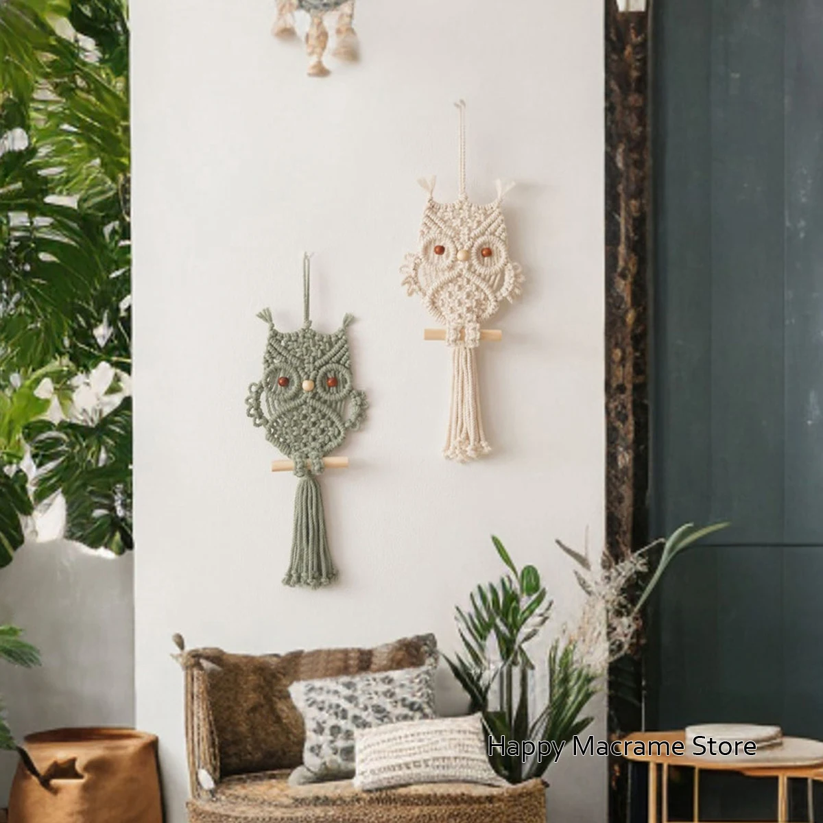

Макраме Сова животные влюбленные фермерский Декор настенный Декор Детский ручной работы макраме Бохо настенная подвеска