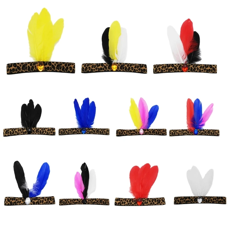 

652F головной убор с перьями, реквизит для фотосессии, индийская повязка на голову, костюм для косплея, модные головные уборы