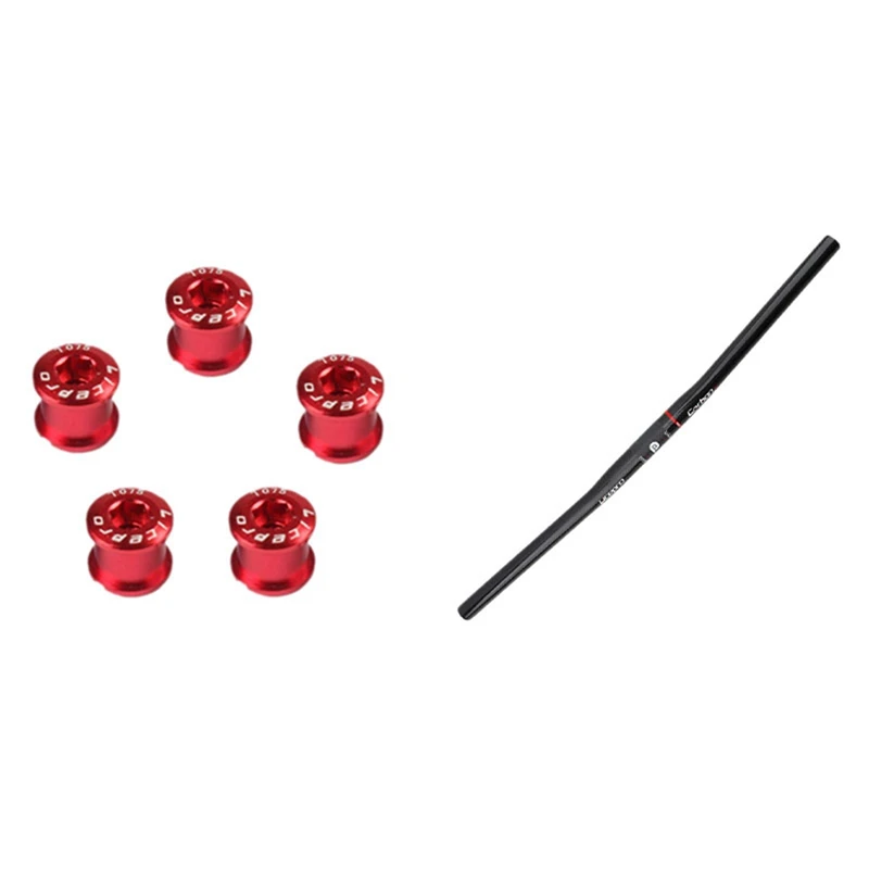 

Litepro 5 Pcs Bicycle Chainwheel Screws Alloy CNC Double Chainring Bolt & 1 Pcs Full Carbon Fiber Folding Bike Handlebar