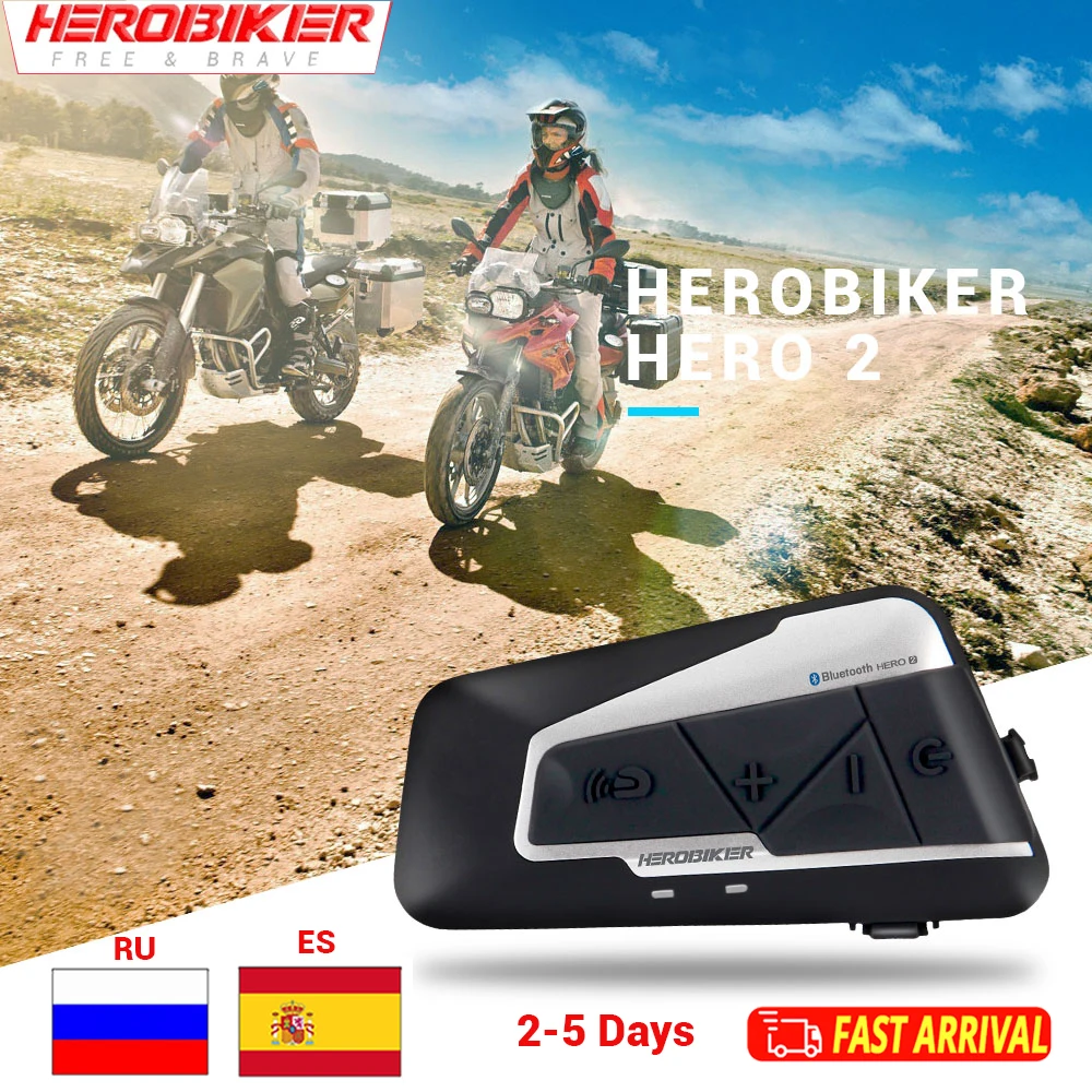Bluetooth-гарнитура HEROBIKER мотоциклетная водонепроницаемая для шлема