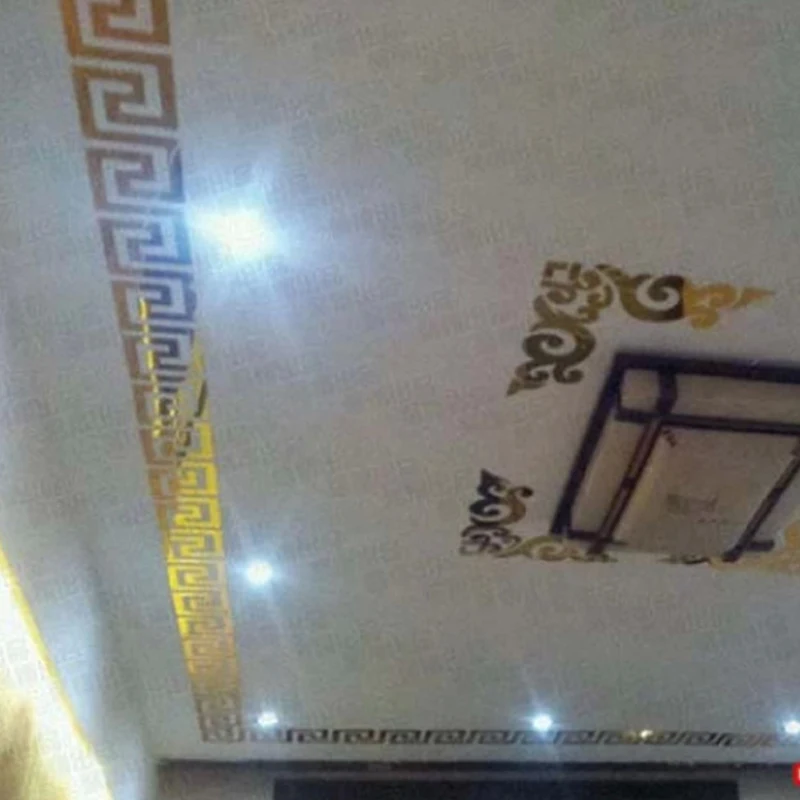 

10pcs Ceiling Acrylic Wall Stickers DIY Background Mirror Strips Ceiling Waist Line Living Dining Room Art Home Decor Mirrors