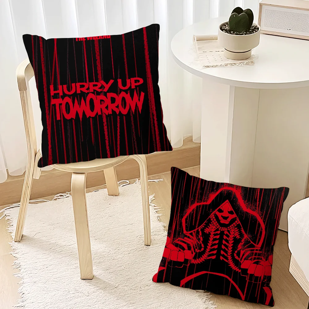 Hurry Up Tomorrow2025 Pillow Case For Sofa Bedroom Living The Weeknd Room Office Bedside Table Backrest Cushion Printing Square