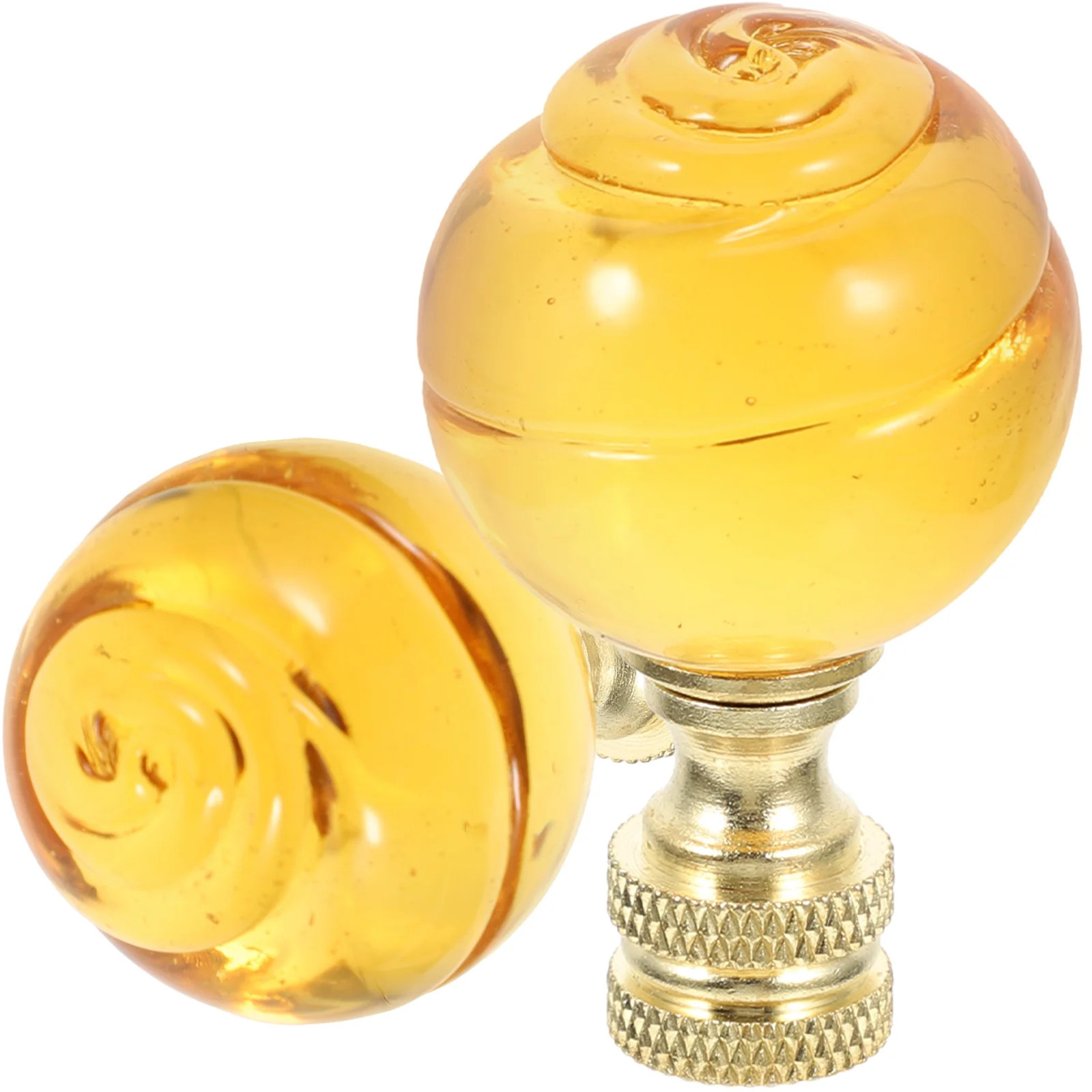 

2 Pcs Lamp Finials Decoration Ceiling Light Asian Decorative Cover Parts Tapped Accessories