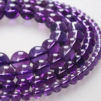 natural stone beads aaa amethyst beads purple crystal round loose beads 4 6 8 10 12mm for bracelets necklace jewelry making