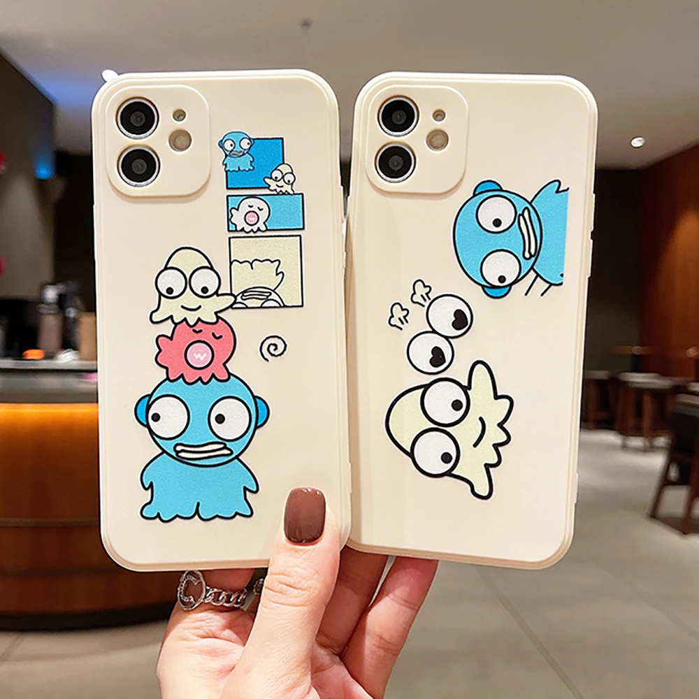 

Cute Funny Little Monster Phone Cases For Apple iPhone 13 12 11 Pro 12 13 Mini X XR XS Max 6 6S 7 8 Plus Silicon Carcasa Cover