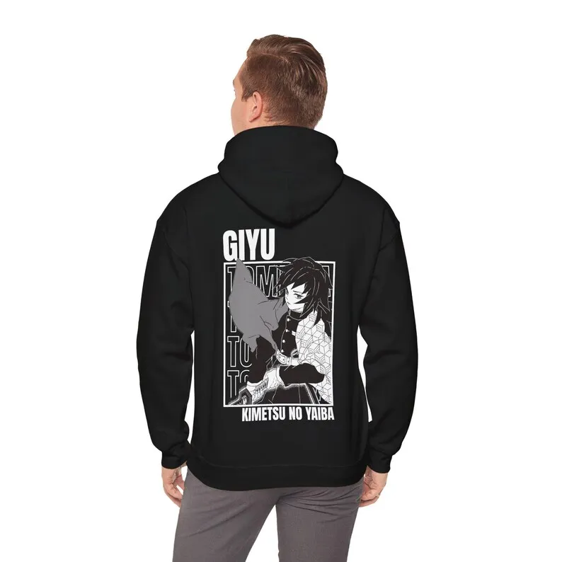 Giyu Tomioka Kimetsu no Yaiba Demon Slayer Толстовка с капюшоном Аниме Модная одежда в стиле манга