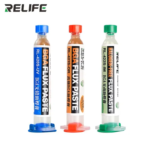 RELIFE RL-420S-UV RL-421S-OR RL-422S-IM Шприц-флюс BGA Бессвинцовый Безгалогенный Без проводимости Без сопротивления Без очистки
