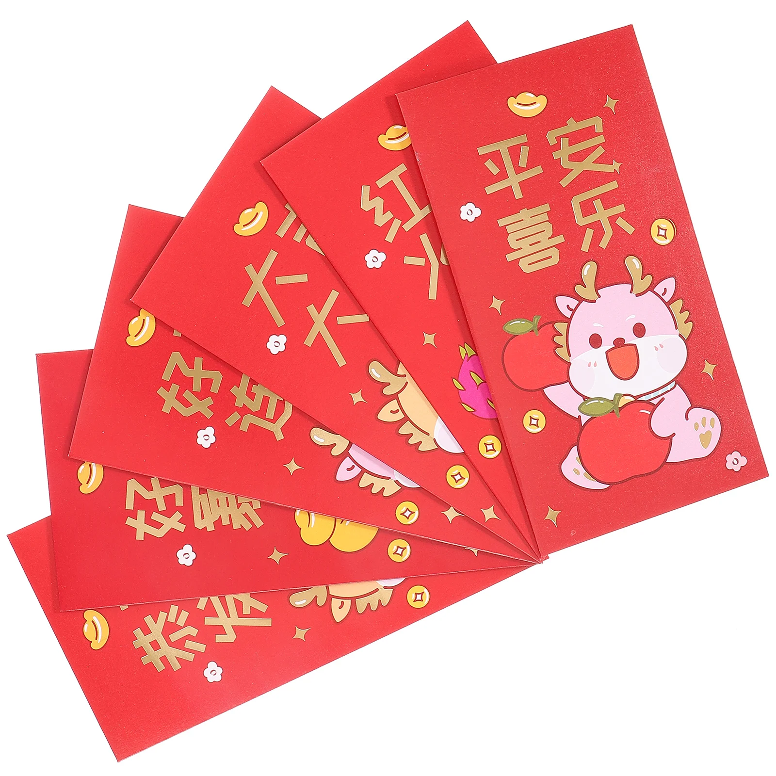 

6 шт., бумажные конверты с рисунком дракона