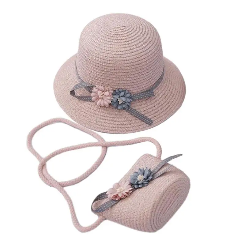 

Straw Hats Purse For Girls Summer Beach Sun Hat With Woven Shoulder Bag Girls Essentials For Traveling Swimming Pool Picnic