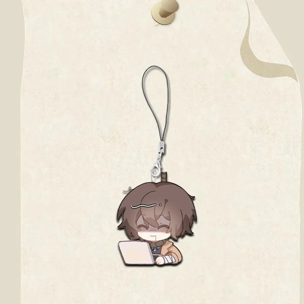 Фото Аниме Bungo Stray Dogs Dazai Osamu Nakahara Chuya брелок для косплея акриловая милая цепочка для телефона веревка брелок для ключей сумка кулон аксессуары №3