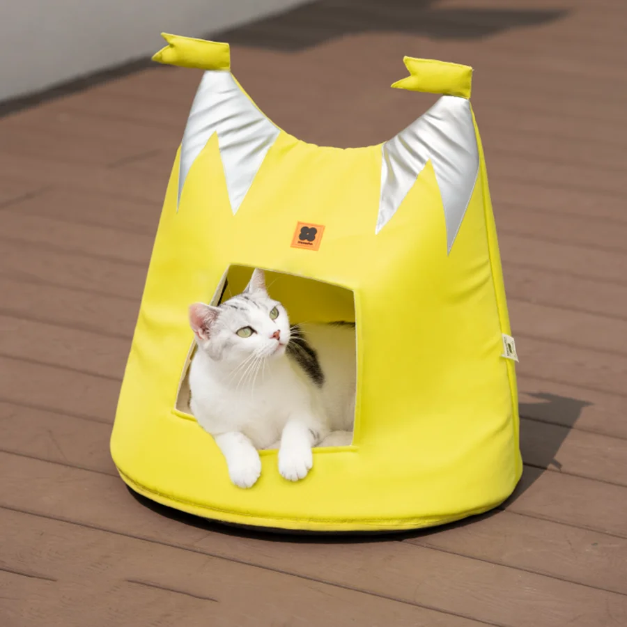 

Забавная кровать для кошки, уличный желтый мягкий коврик для больших ворот, черный, белый, клетчатый, необычный сменный матрас, гнездо для вентиляции, Аксессуары для кошек