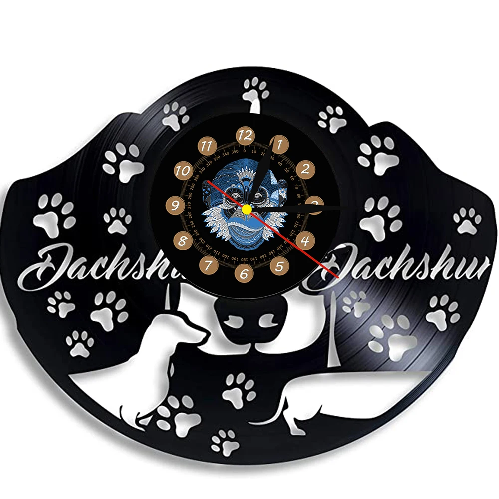 

Виниловые настенные часы для любителей собак, виниловые украшения в современном стиле с надписью «I Love Dog», 12 дюймов