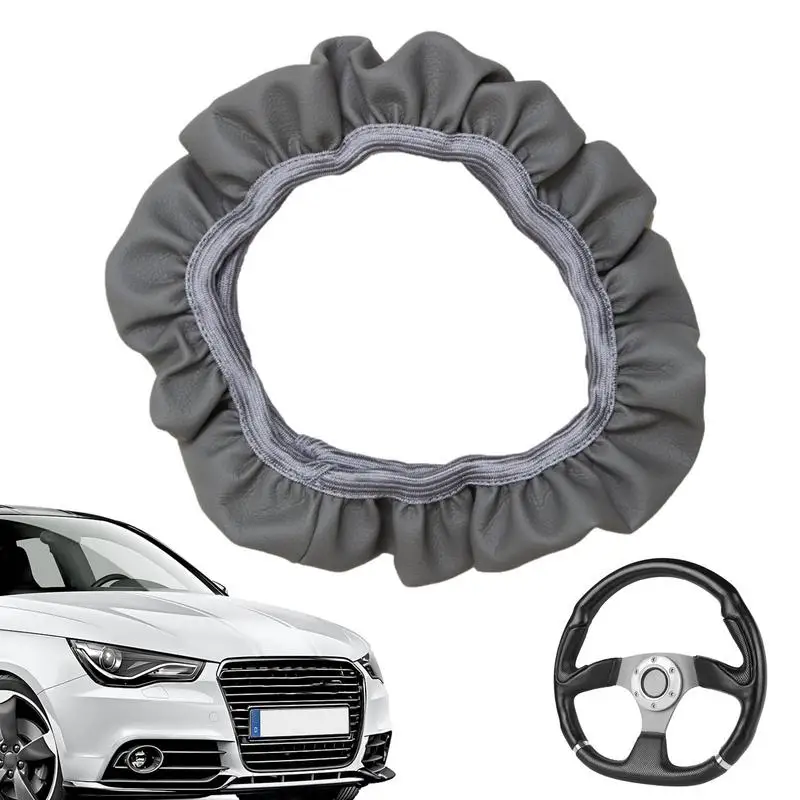 

PU Leather Steering Wheel Cover Breathable Anti Slip Leather Steering Covers Warm in Winter and Cool in Summer for Car Accessory