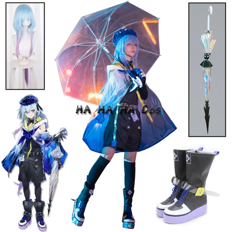 

Game Arknights Mizuki Cosplay Costume Arknights Costume Mizuki Halloween Cute Arknights Mizuki Cosplay Wig Light Blue Purple Wig