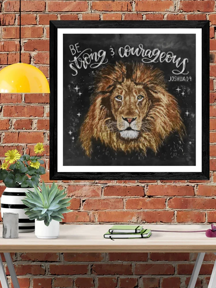 

DIY-5D Diamond Painting Strong Lion Splice Set Full Diamond Embroidery Mosaic Picture Close