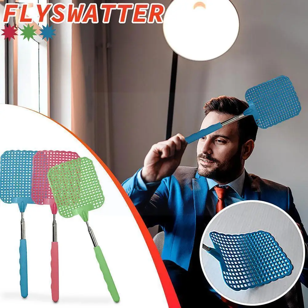 

Fly Swatters Telescopic Extendable Fly Swatter Prevent Swatter Tool Retractable Pest Trap Garden Supplies Mosquito Flies Z8V4