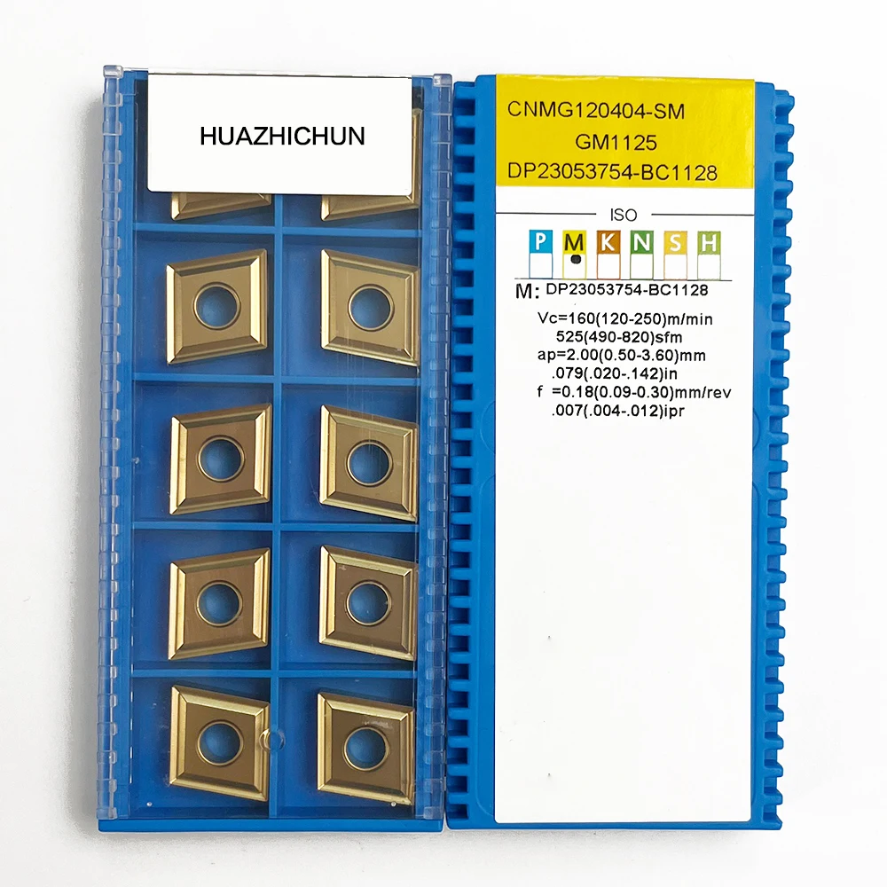 

HUAZHICHUN CNMG120404-SM GM1125 Carbide Inserts Milling Cutter Tool