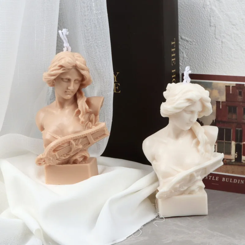 

3D Nike Goddess Silicone Mold Figure Statue Musician Greece Statue for DIY Resin Gypsum Candle Making Mould Craft Home Decor